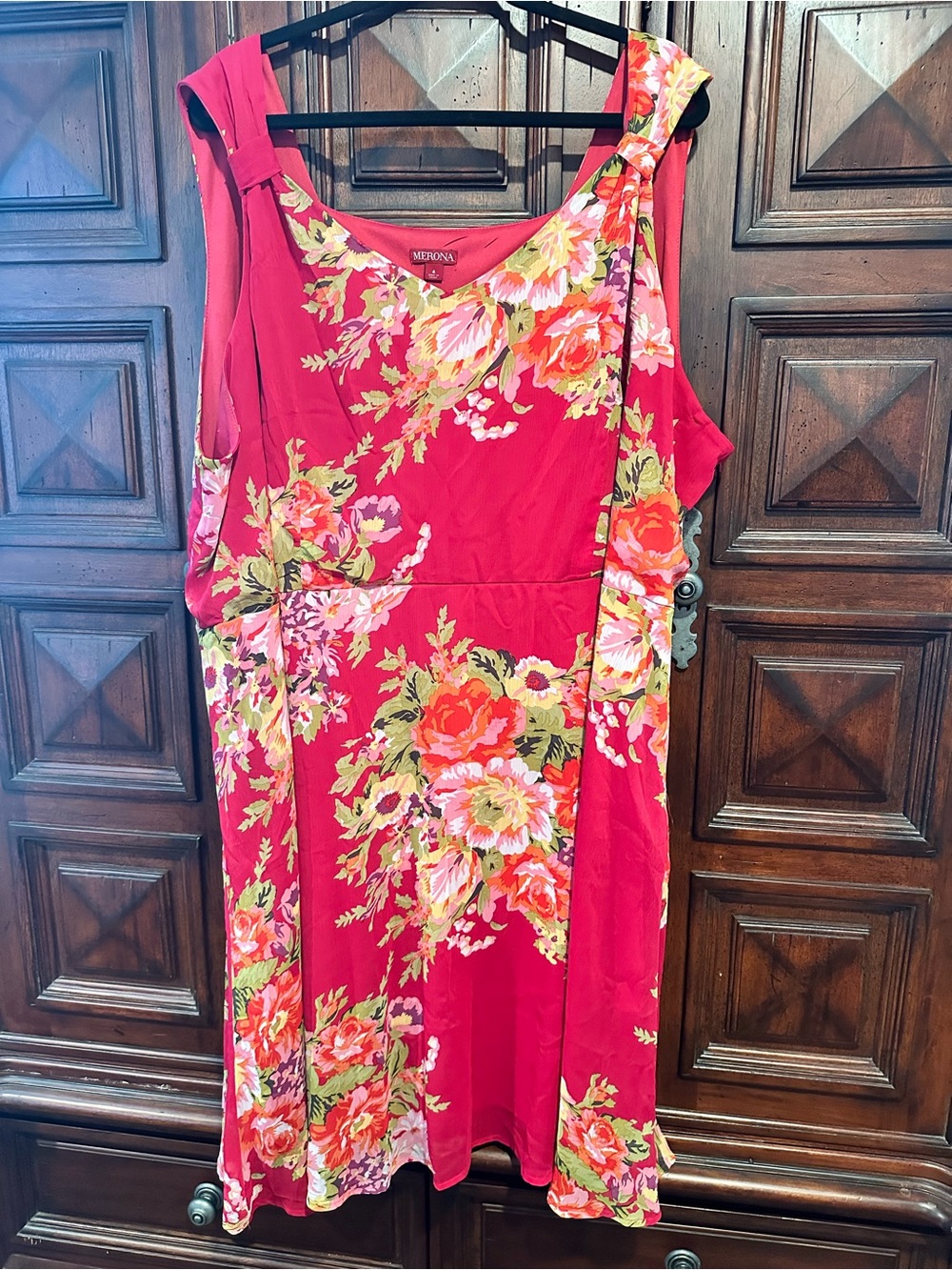 Merona Bright Pink Floral Midi Dress